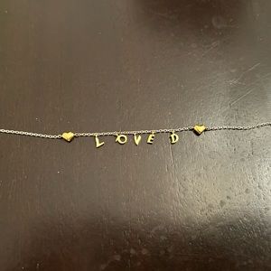 Retired size 3, Pandora “Loved” 2 tone statement bracelet